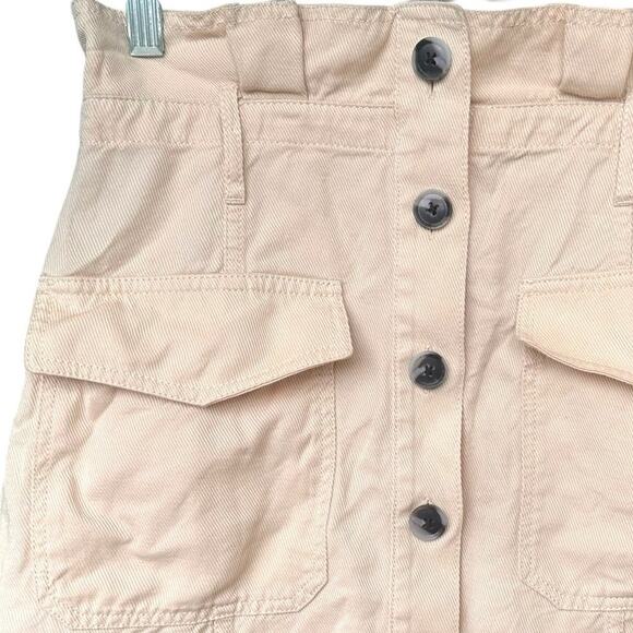 Banana Republic Cargo Button Front Mini Skirt Pockets Womens Size 4 Cream - Picture 4 of 7